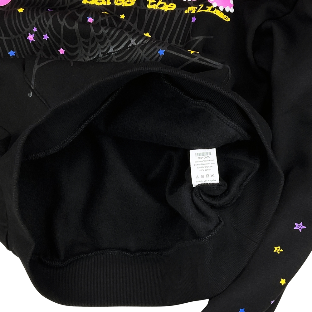 Sp5der P*NK V2 Pullover Hoodie Black Pink | Spider Worldwide - Picture 5 of 5